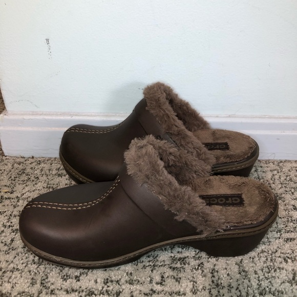 plaid fur lined crocs